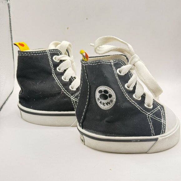 Build-A-Bear Workshop Black High-Top Sneakers White Laces & Stitching - Picture 5 of 7